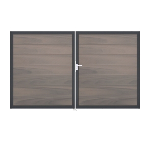 GrojaSolid Grande BPC Steckzaun Doppeltor DIN Links Sonderbreite H:180cm - BiColor co-exdrudiert DB703 GrojaSolid Grande BPC Steckzaun Doppeltor DIN Links Sonderbreite H:180cm - BiColor co-exdrudiert DB703