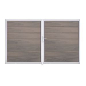 GrojaSolid Grande BPC Steckzaun Doppeltor DIN Links Sonderbreite H:180cm - BiColor co-exdrudiert EV1 GrojaSolid Grande BPC Steckzaun Doppeltor DIN Links Sonderbreite H:180cm - BiColor co-exdrudiert EV1