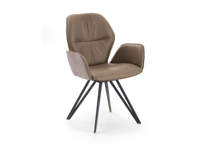 Niehoff Chianti Design-Armlehnstuhl Stativgestell Eisen, Leder Napoli stone