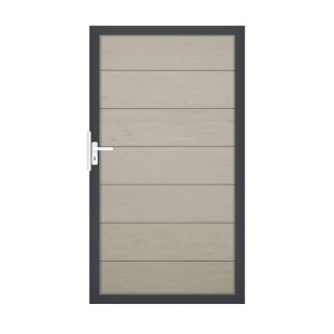 Groja Solid Grande BPC Steckzaun Tor Sonderbreite H:180cm Bicolor Sand, anthrazit DB703 Groja Solid Grande BPC Steckzaun Tor Sonderbreite H:180cm Bicolor Sand, anthrazit DB703