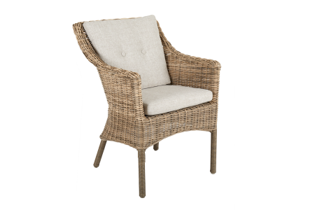 Brafab Lenora Dining-Sessel, Geflecht rustic, inkl. Sitzkissen