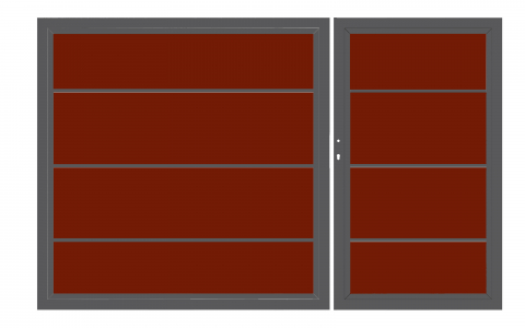 System Board XL Doppeltor rot 4597 mit E-Antrieb H:180cm, Anthrazitrahmen, Sonderbreite