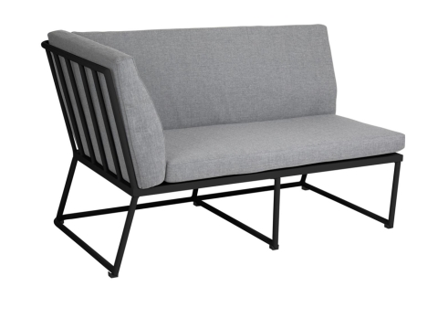 Brafab Vence 2-Sitzer, schwarz-grau, Armlehne rechts 142cm
