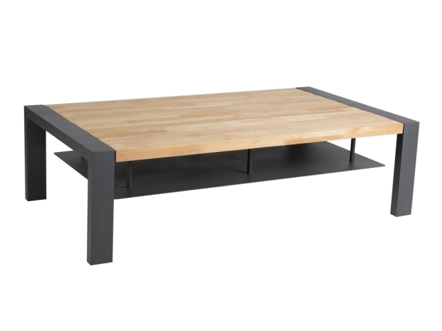 Brafab Amesdale Loungetisch 140x80x41cm, Gestell anthrazit, Tischplatte Teakholz