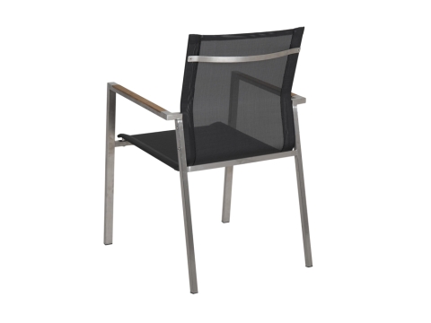 Brafab Naos Diningstuhl Natur/grau Edelstahl Gestell stapelbar