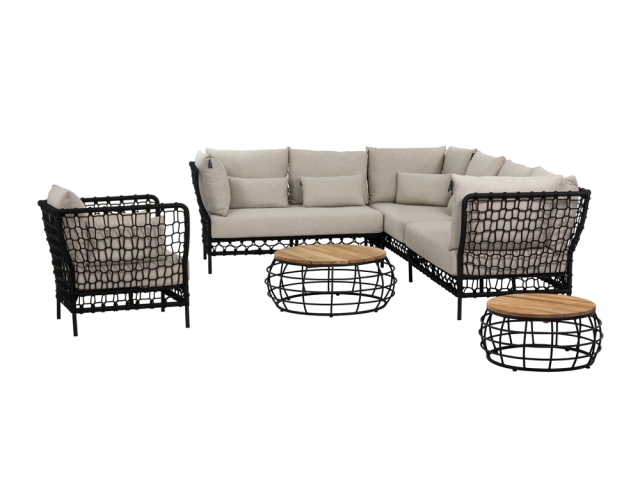 Apple Bee Pure Lounge-Set Rope black ca. 222x282cm