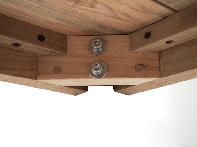 Zebra Derex Tischplatte 100x80cm aus recyceltem Teakholz