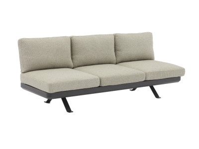 Zebra Sky Lounge 3-Sitzer Edelstahl graphit B: 207 x T 71 x H: 70 cm