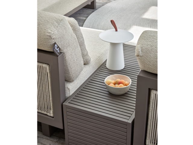 Apple Bee Santorini Beistelltisch 82x40cm Alu taupe