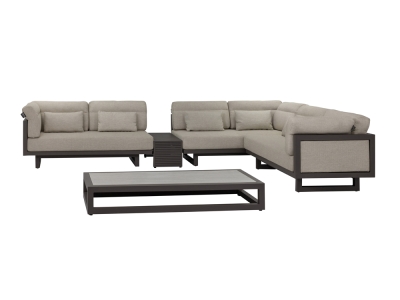 Apple Bee Santorini Loungegruppe 3 gepolstert Alu taupe ca. 360x242cm