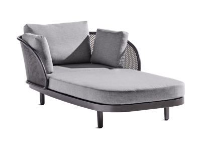 Sieger Samoa Daybed, Aluminium eisengrau-hellgrau 210x117cm inkl. Polster