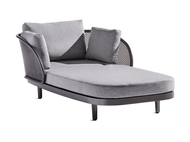 Sieger Samoa Daybed, Aluminium eisengrau-hellgrau 210x117cm inkl. Polster