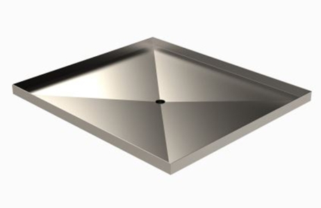 Edelstahl Ablaufwanne f&uuml;r WPC Bodenplatten