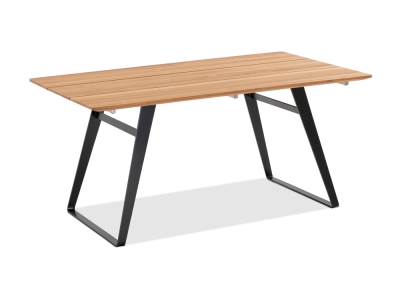 Niehoff Elba Tisch 160x95cm, Tischplatte Teak ge&ouml;lt, Gestell Stahl feuerverz. anthrazit