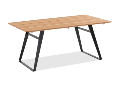 Niehoff Elba Tisch 200x95cm, Tischplatte Teak ge&ouml;lt, Gestell Stahl feuerverz. anthrazit