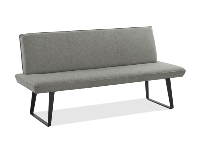 Niehoff Elba Bank 180cm, Bezug Alpine grau, Gestell Stahl anthrazit