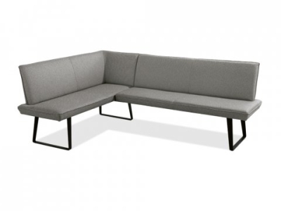 Niehoff Elba Eckbank rechts 255x170cm, Bezug Alpine grau, Gestell Stahl anthrazit