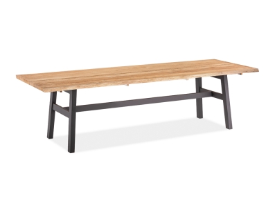 Niehoff Tavo Teak Tisch mit Baumkante 240x95cm, Gestell Aluminium anthrazit