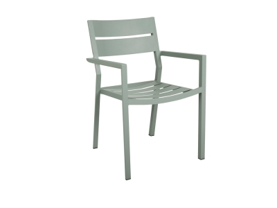 Brafab Delia Armlehnstuhl, Aluminium Dusty green stapelbar
