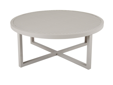 Brafab Vevi Loungetisch rund 100cm, H=40cm, Aluminium khaki