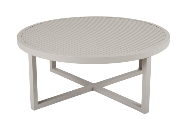 Brafab Vevi Loungetisch rund 100cm, H=40cm, Aluminium khaki