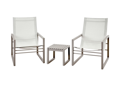 Brafab Vevi Lounge-Set Aluminium khaki, 3-teilig