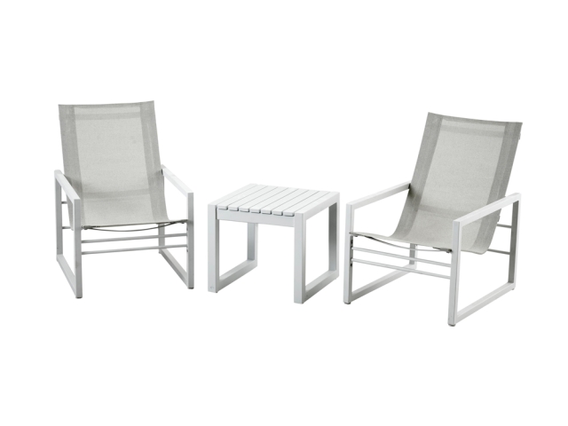 Brafab Vevi Lounge-Set Aluminium wei�, 3-teilig