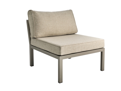 Brafab Weldon Lounge Mitte 70cm, Aluminium Khaki, inkl. Polster Sand