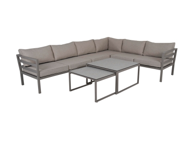 Brafab Weldon-Talance Loungeset 296x226cm, Aluminium khaki, inkl. Polster