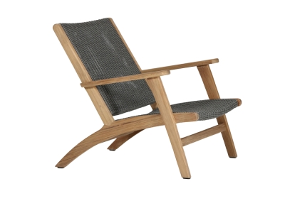 Brafab Kira Loungesessel, Teak natur, Textilen grau