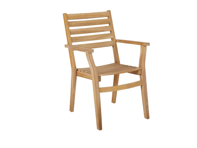 Brafab Keros Stapelsessel aus Teakholz mit Armlehnen, stapelbar