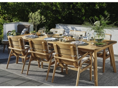 Brafab Lilja Gartenm&ouml;bel-Set aus Teakholz natur, 13-teilig