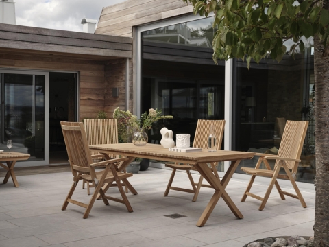 Brafab Julita Teak natur Tisch 150 x 90cm Staboptik