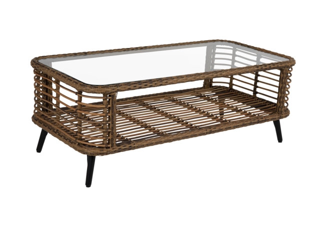 Brafab Covelo Loungetisch 122x61x45cm mit Glasplatte