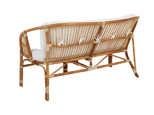 Brafab Astrakan 2-Sitzer Sofa 140cm aus Naturrattan inkl. Kissen