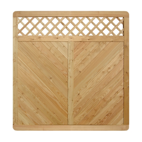 Massivzaun 180x180cm mit Gitter L�rche natur
