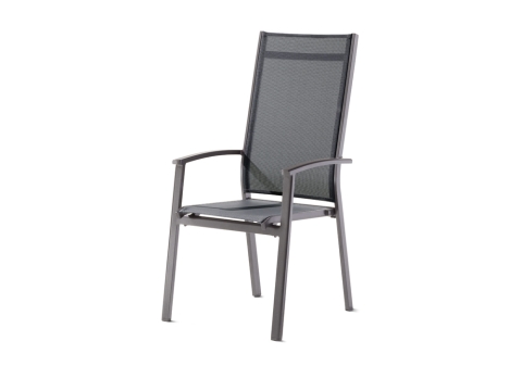 Sieger Lima Hochlehner 914 stapelbar, Alu eisengrau