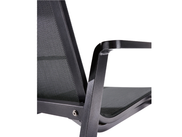 Sieger Malaga Dining-Stuhl Aluminum silbergrau mit Armlehnen