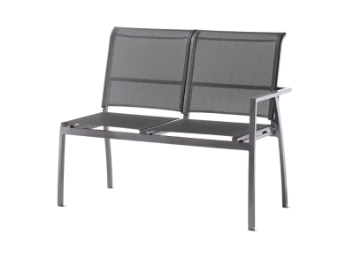 Sieger Malaga 2er-Bank Aluminium silbergrau Armlehne rechts 113cm