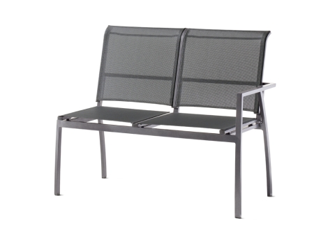 Sieger Malaga 2er-Bank Aluminium silbergrau Armlehne rechts 113cm