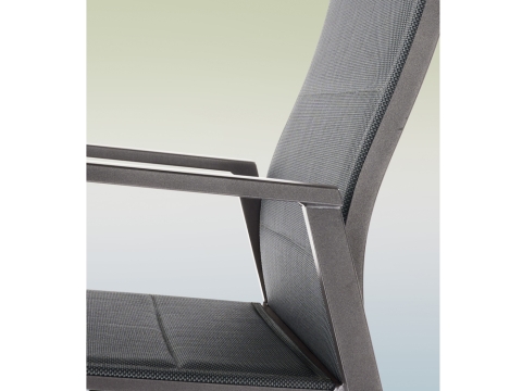 Sieger Navaro Hochlehner stapelbar, Lehne verstellbar, Aluminium eisengrau