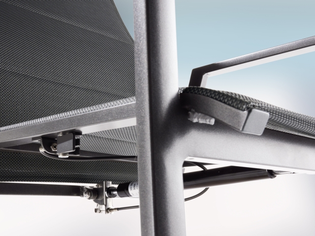 Sieger Navaro Hochlehner stapelbar, Lehne verstellbar, Aluminium eisengrau