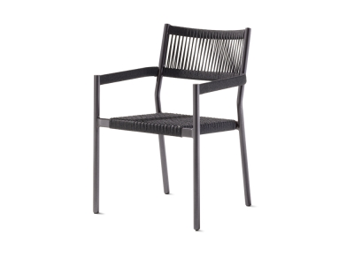 Sieger Rimini Stapelsessel Grau-Anthrazit, aus Aluminum und Rope-Bespannung Sieger Rimini Stapelsessel Grau-Anthrazit, aus Aluminum und Rope-Bespannung