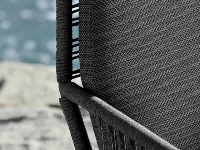 Zebra Flix Dining Sessel Rope truffle, Aluminium graphit