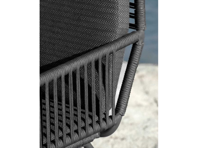 Zebra Flix Dining Sessel Rope truffle, Aluminium graphit
