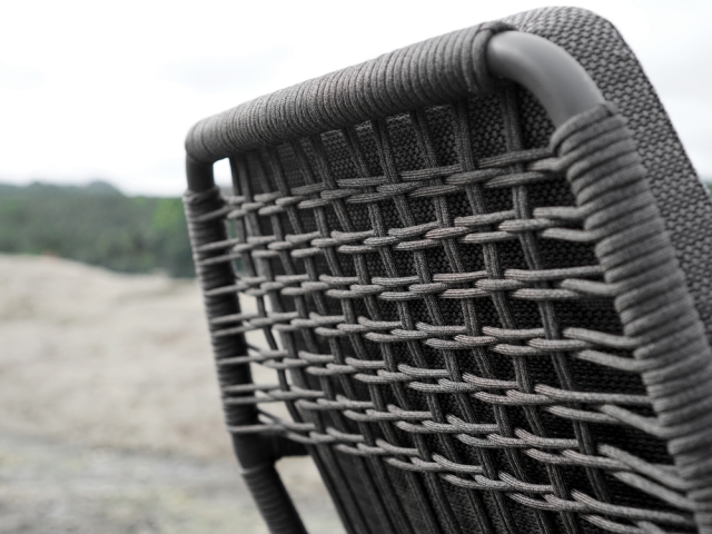 Zebra Flix Dining Sessel Rope truffle, Aluminium graphit