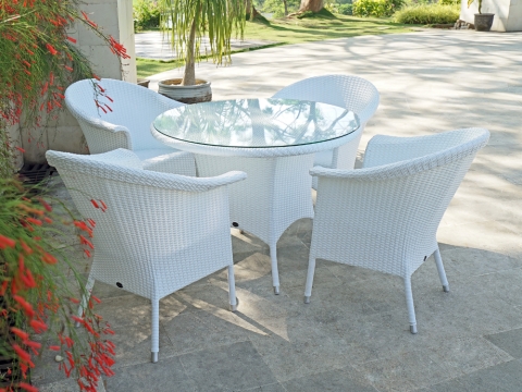 Zebra Hastings Gartenm�bel-Set 1 Rundgeflecht snow white