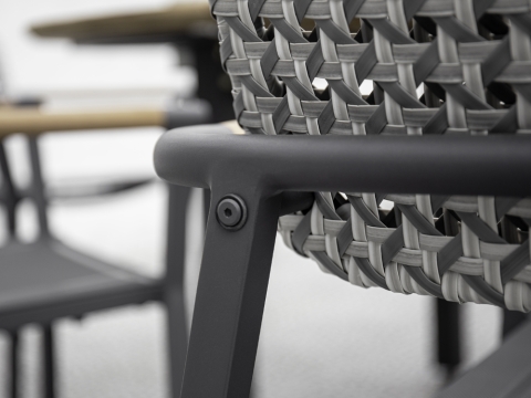 Zebra Yobex Stapelsessel Geflecht arabesque, Aluminium graphit