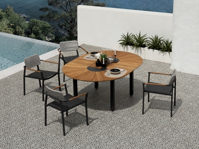 Zebra Yobex-Catax Gartenm&ouml;bel-Set Tisch 135x135-185cm