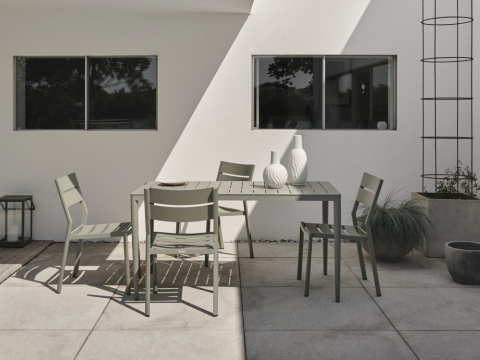 Brafab Bigby Diningtisch Aluminium 144x76cm, Dusty green